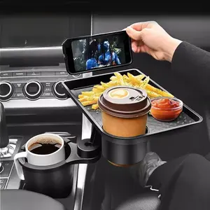 Car cup holder tray, car dining tray, cup holder, beverage storage, small dining table, multifunctional tray for car use, cup holder