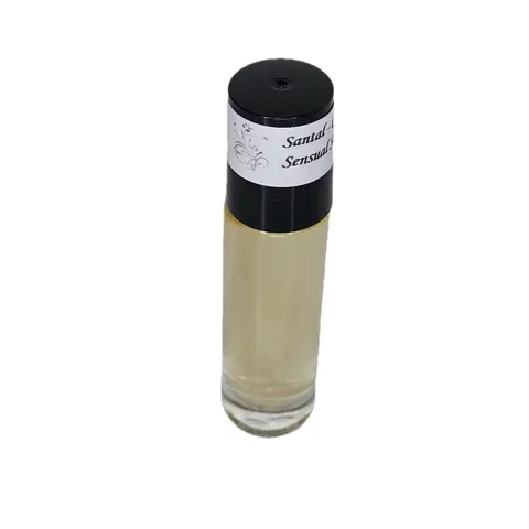 Men's Santal Fragrance Roll-On Body Oil - Single Item with Amber, Patchouli, Vanilla Scents and Bergamot Cologne Aroma