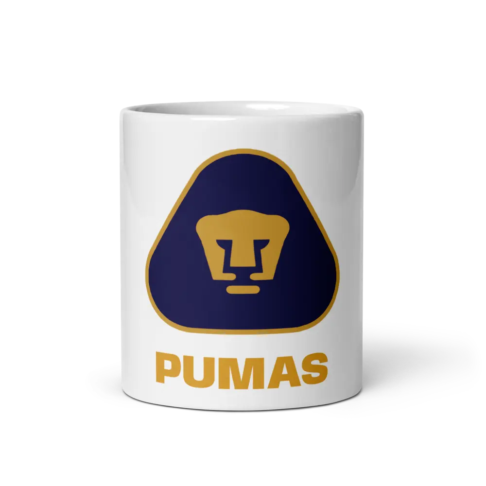 Pumas UNAM White Glossy Ceramic Coffee Tumbler 11 oz - Sturdy & Reusable Drinkware for Morning Coffee or Evening Tea - Dishwasher & Microwave Safe