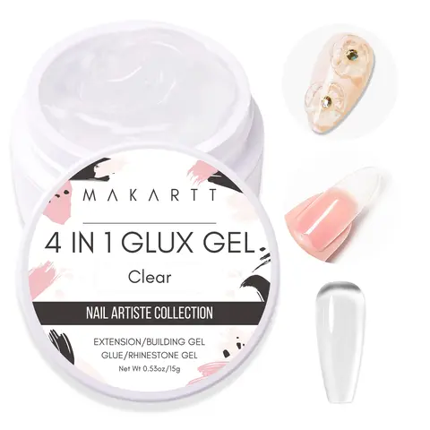 Makartt 4-in-1 Thermal Solid Builder Nail Care Product - 15g Vegan, HEMA/MMA-Free, Cruelty-Free Soft Gel Acrylic with Base & Extension Gel for Nail Art