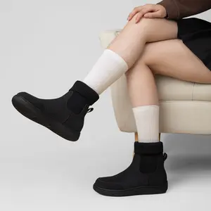 Women's Chelsea Ankle Boots Slip On Fashion Short Winter Boots Wide Width Comfortable Elastic Sock Booties