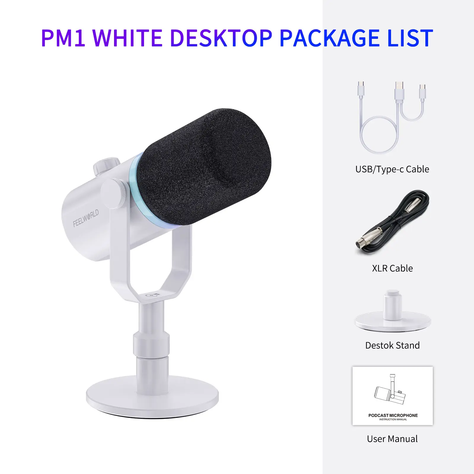PM1-XS with Desktop Stand (White)