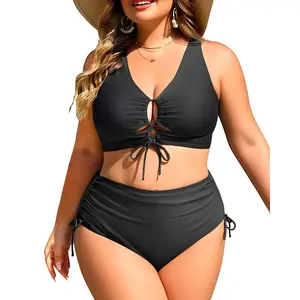 Daci Women Two Piece Plus Size Bikini - Tummy Control Swimsuits Sexy Cutout Bathing Suits Lace Up Swimwear 2026