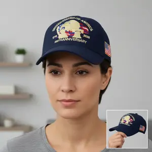 U.S. 250th Anniversary Embroidered Baseball Cap - Premium Gold-Thread Embroidery, Breathable, Heirloom Quality, Exclusive Patriotic Headwear for America’s Historic Milestone Celebration [003]