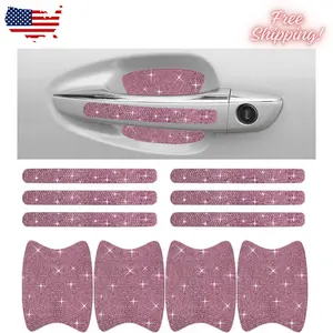 10PCS Bling Car Door Handle Anti-Scratch Sticker Pink