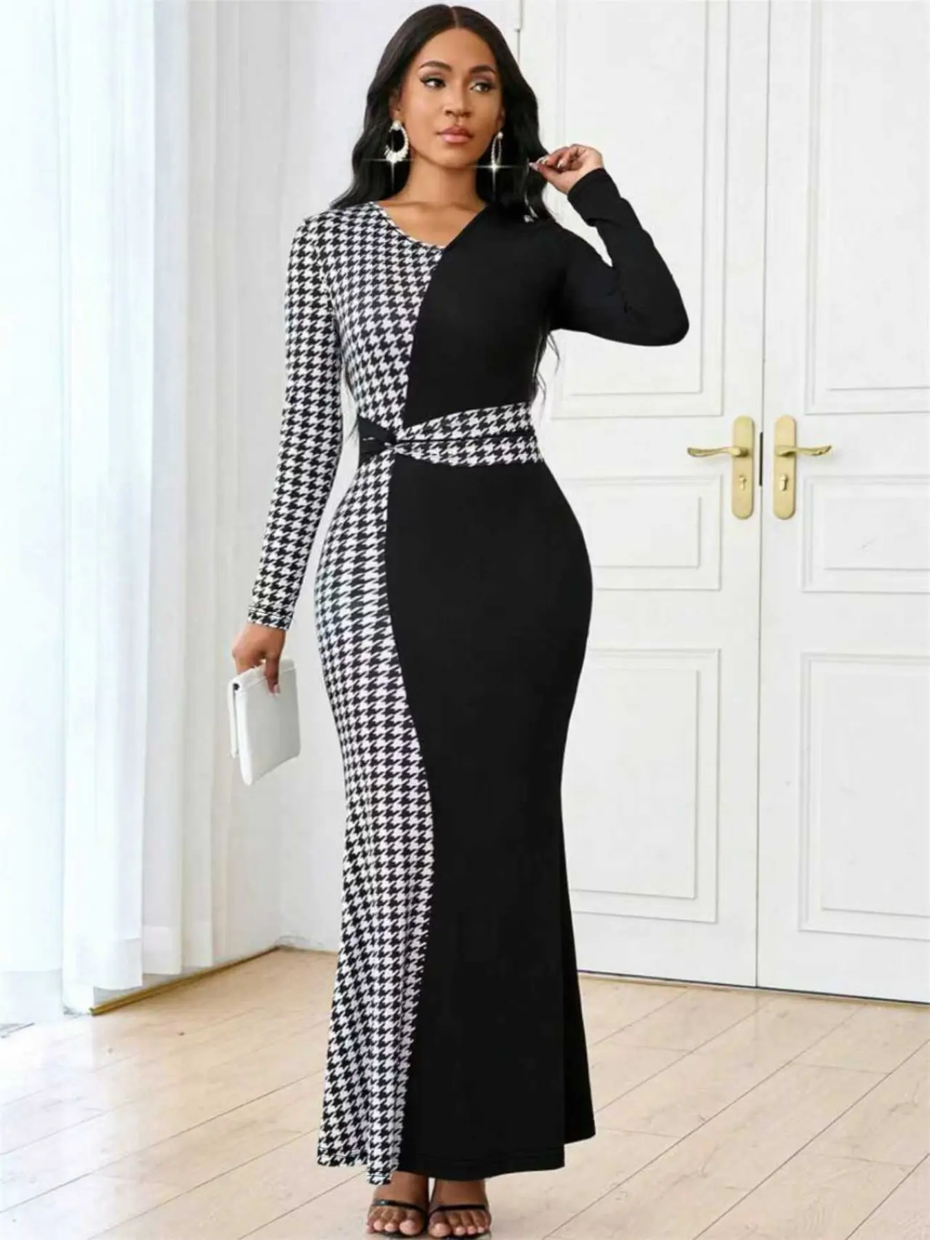 Elegant Tailored Fishtail Formal Evening Dress, Chic V Neck Long Sleeve Plaid Print Knot Waist a Line Maxi Dress, Holiday Party One Piece Gown Hrs299 - TikTok Shop Elegant Tailored Fishtail Formal Evening Dress, Chic V Neck Long Sleeve Plaid Print Knot Waist a Line Maxi Dress, Holiday Party One Piece Gown Hrs299 - TikTok Shop