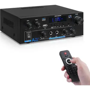 Amplifier -55 Plus Stereo Receivers Amp 2.0  RMS 70W x2 Mini Power Amplifier  Audio for Speakers with TPA3116D2 Chips, BT/USB/AUX,Optical & Coaxial Inputs, FM Radio, MIC/Echo