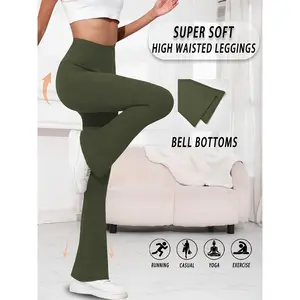 Women's Ultra Soft High Waist Flared Pants, Tight-Fitting Tummy Control Soft Flared Pants