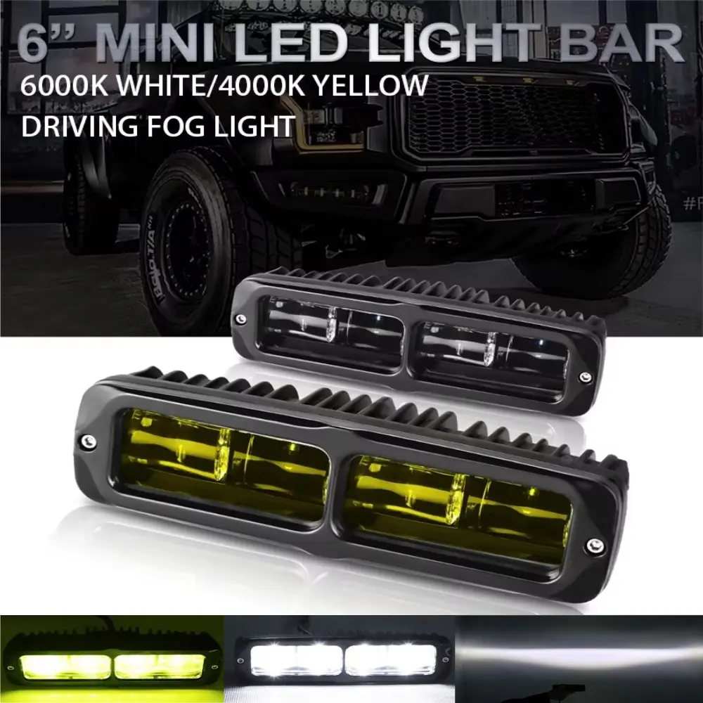 1pcs 6D Projector LED Light Bar Car 25w Led Work Light, Cutoff Beam Offroad Motorcycle Suv, Waterproof Fog Driving Lamp, High-Performance Lighting Solution, Off Road Lights Led Lightbar