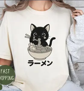 Ramen Cat T-shirt Comfort Colors Japanese Anime Tee