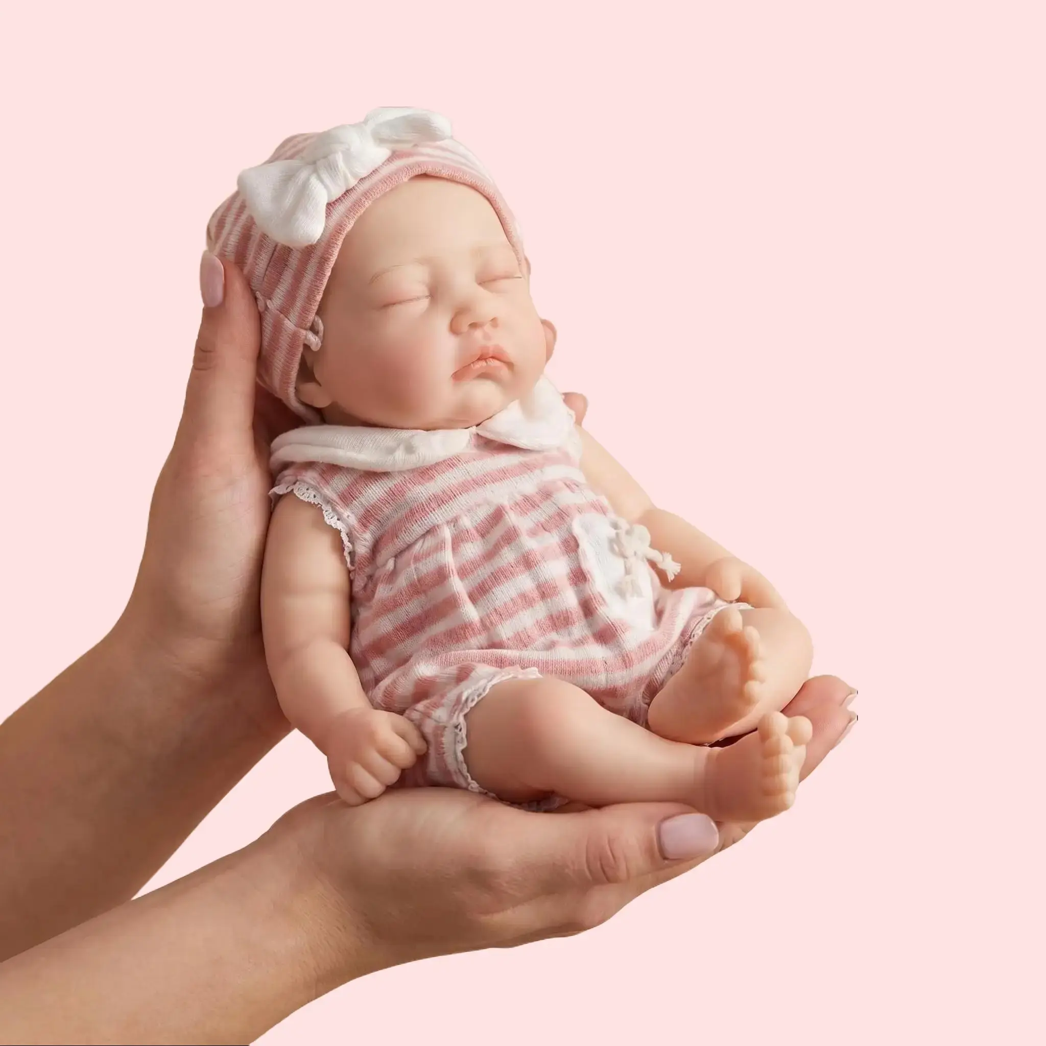 Rebirth doll, 12 inch fully soft silicone body, sleeping state, can take a shower, very realistic, a gift for girls, daily companionship gift.