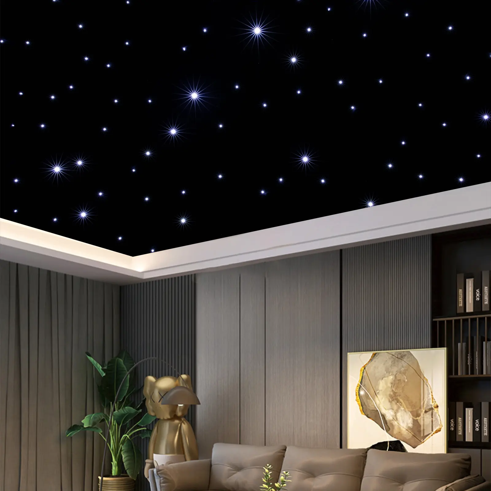 3x6m LED Star Backdrop Curtain, White LED Starry Sky Cloth with Remote & DMX512 Control, Double Layer Velvet, US Plug, for Wedding Stage, DJ, Disco, Party, Photo Booth Decoration