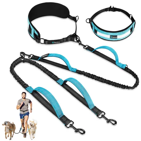 Padded Hands Free Dog Leash Belt - Dual Dog
