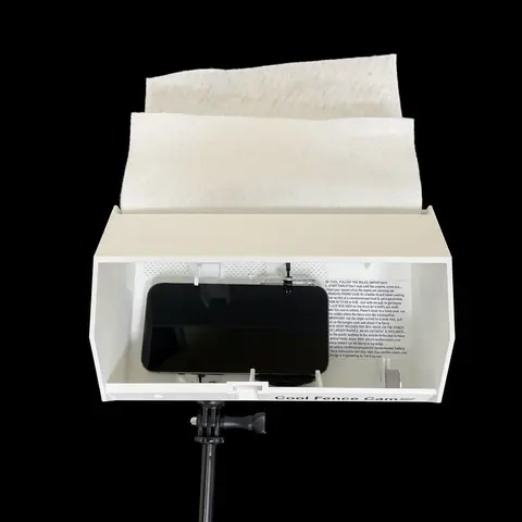 Cool Fence Cam for Baseball & Softball Games - Chain Link Fence Mount with Rain & Sun Shade for Live Streaming - Kit with Telescopic Pole for Better Phone View on GameChanger