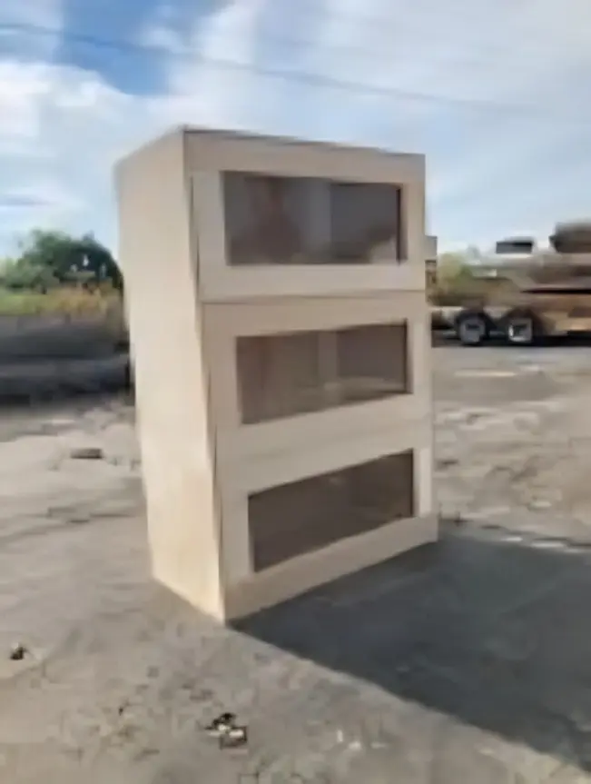 Easyprint Triple Stacked Reptile Habitat - Wood (Birch Plywood) Unit, Laser-Cut Panels, Maximize Space Furniture Terrarium, Ample Heating Room, Mobility Casters, Ceiling-Mounted T5 HO Grow Light, Door Style Choice, Enrichment for Snakes & Invertebrates