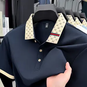 2026 Men's New Luxury High End Jacquard Collar Shirt Breathable Business Casual Top Men's Polo Shirt Men T Shirts