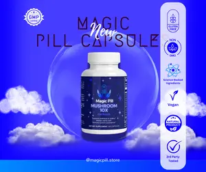 Magic Pill Mushroom Complex 10x Capsules + Powerful mushroom blend for immune and cognitive support + [Immune system, brain function] + [Non GMO + Vegan] + Boosts immunity, enhances focus, and supports overall well-being.