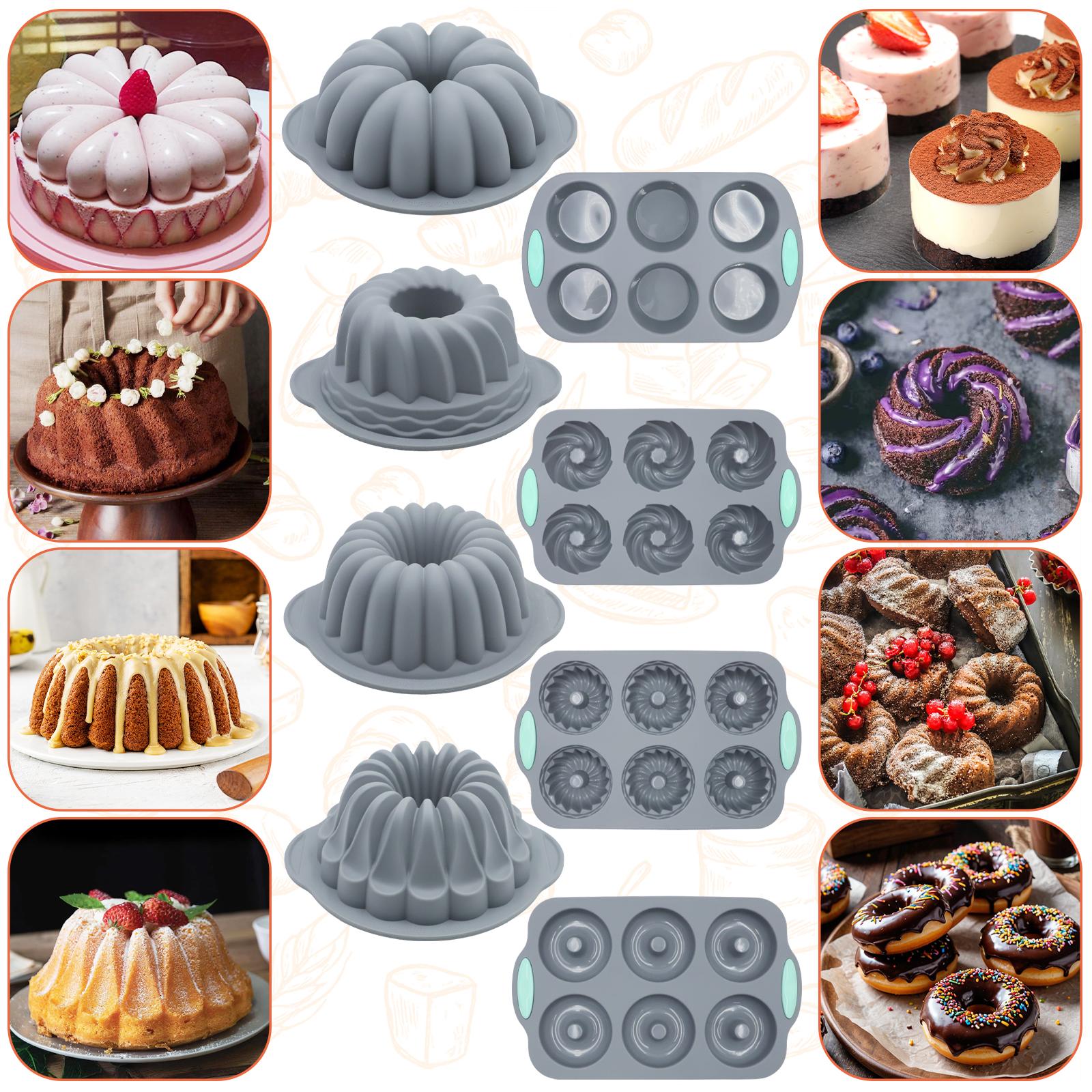 29/21/8 Pieces, Silicone Cake Pans,  Jello Mold, Silicone Molds for Homemade Cake, Bread and Jello, Non-Stick, elly, chocolate, custard, pound cakes, ring cakes, pumpkin cakes, and more. Perfect for the special occasions like parties, Easter gifts