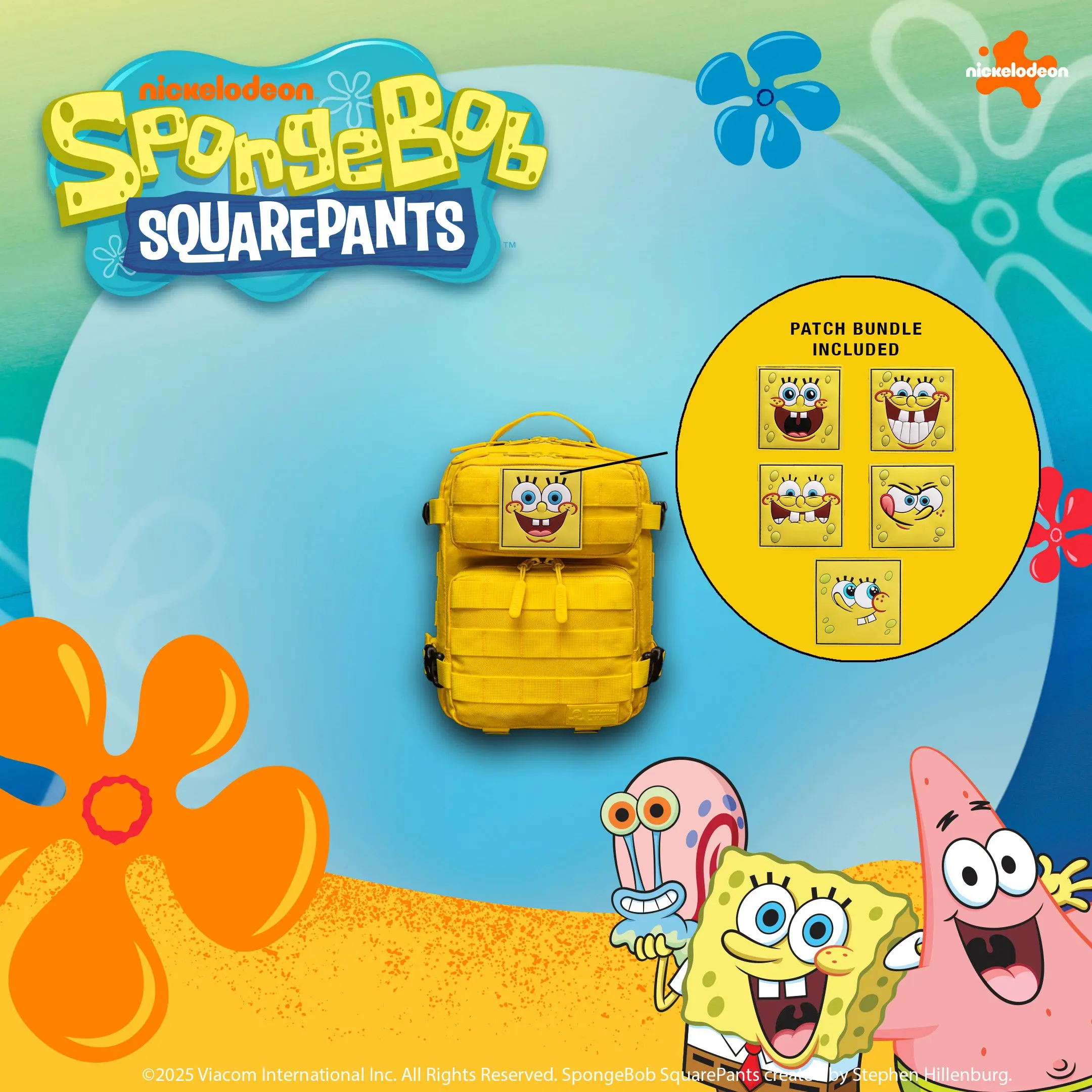 SpongeBob SquarePants 9L Mini Backpack With Removable Patch Set Sale