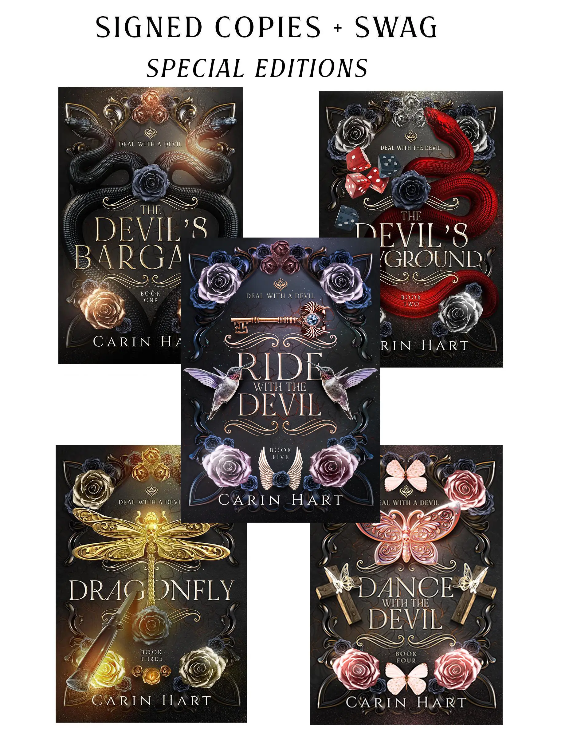 Carin Hart signed books: 5-book bundle (Complete Mafia Romance Series — Special Editions)