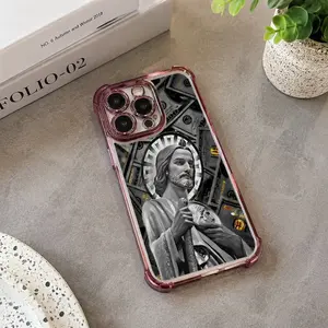 San Judas Tadeo Pattern Phone Case ,Electroplated Cover with Airbag Shockproof Soft TPU Cover for iPhone X 11 12 13 14 15 16 17 Pro Max Plus Air Money