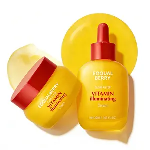 EQQUALBERRY Vitamin Brightening Serum Set - Vitamin C and Niacinamide | Targets Dark Spots | Ceramides Strengthen Skin Barrier | Radiant, Lightweight Hydration