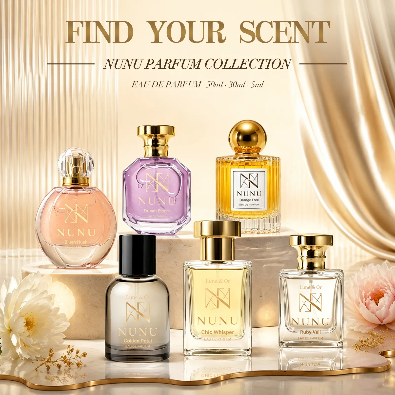 Lune & Or NUNU Chic Whisper Eau De Parfum, Sophisticated Daily Wear Womens Perfume, Glamour Casual Fragrance for Everyday & Special Occasions tiktokshopbacktoschool