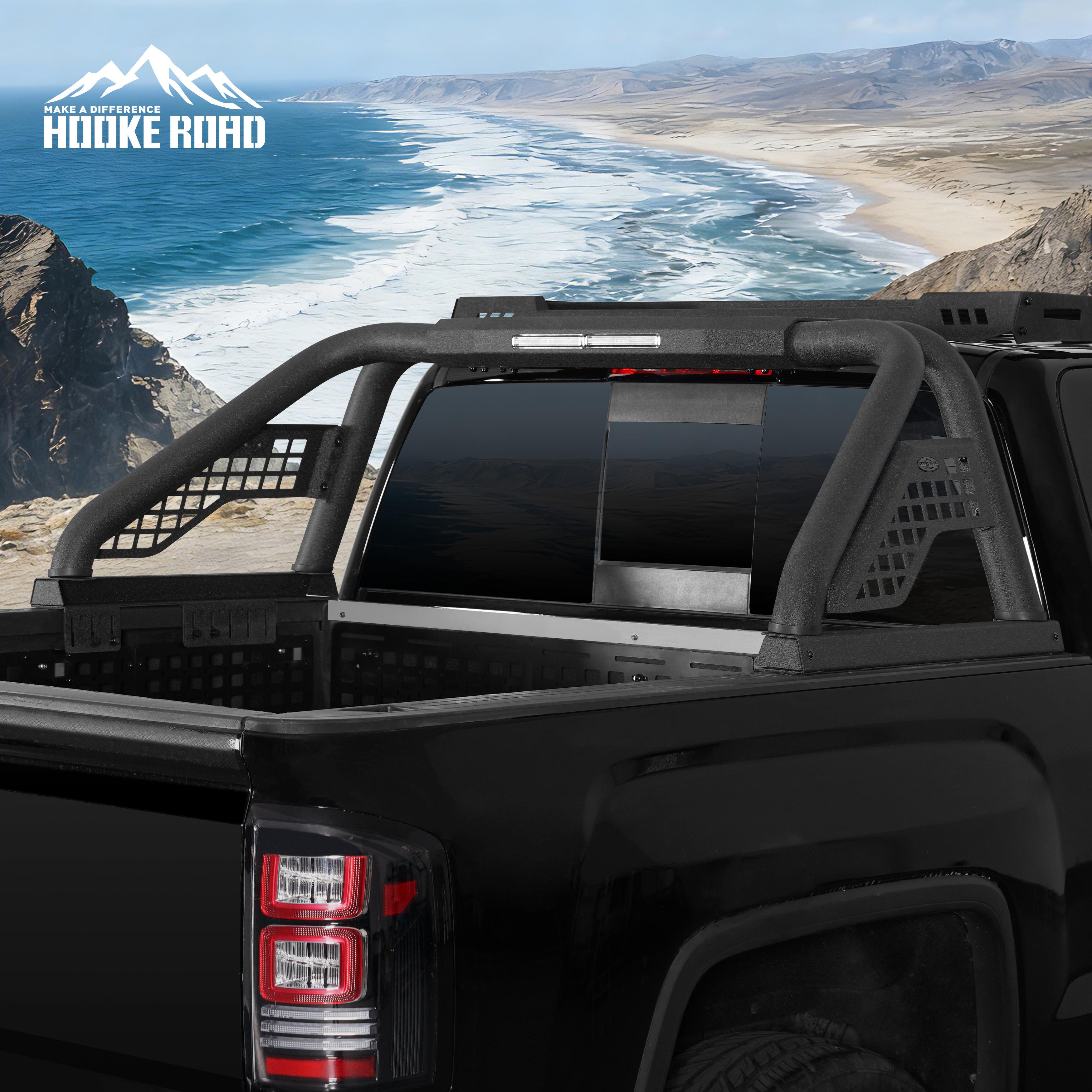 Hooke Road 22.1" High Classic Roll Bar w/ LED Brake Lights for Ford F-150 & Chevy Silverado 1500 & GMC Sierra 1500 & Ram 1500 & Toyota Tundra & Jeep Gladiator JT