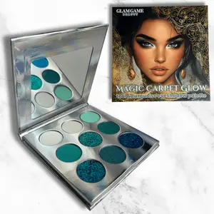 Cheerleader Eyeshadow Palette – Teal & Turquoise Glitter, Shimmer & Matte Makeup