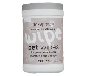 Dexypaws Pet Wipes 200ct Cleaning Wipes Aloe Vera & Vitamin E