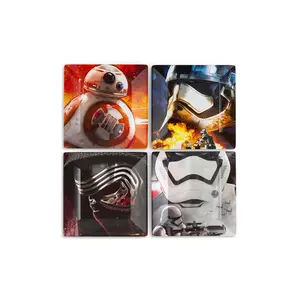 Star Wars Melamine Plate Set - 4 Pieces - Stormtrooper, Kylo Ren, and BB8