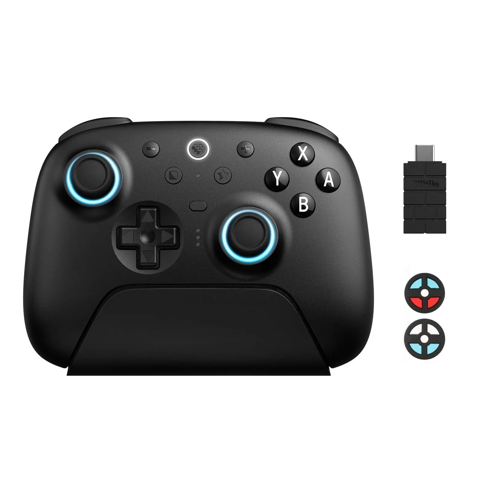 Ultimate 2 Controller With Tmr Joysticks For  Windows Pc Gaming Switchable Hall Effect/tactile Triggers Rgb Fire Ring Charging Dock Vibration And Motion Control (black Bluetooth)