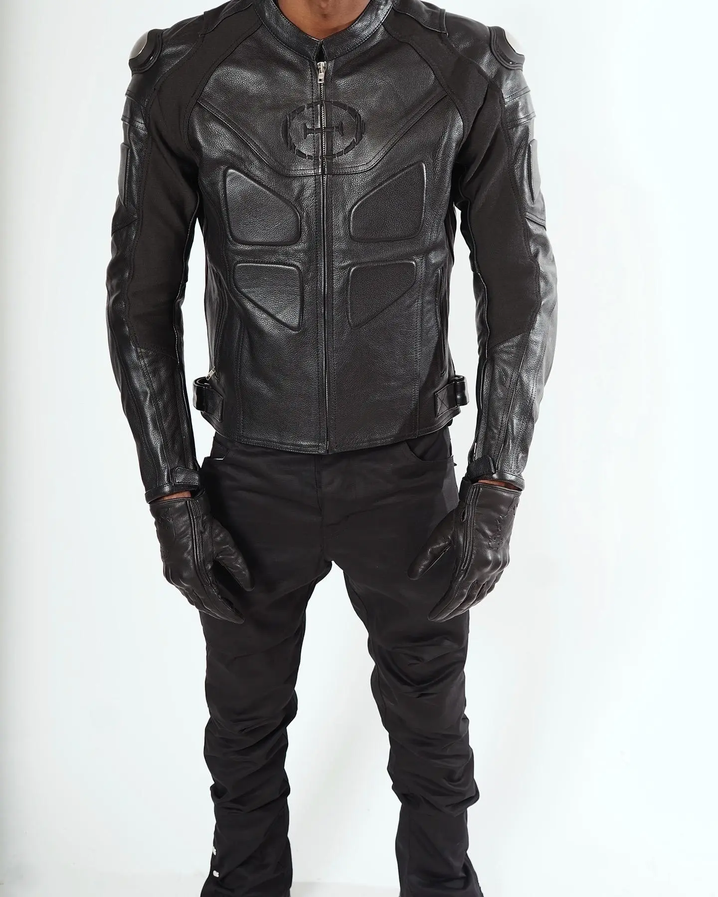 Leather Gloves Embossed - Fall Winter Autumn Luxury