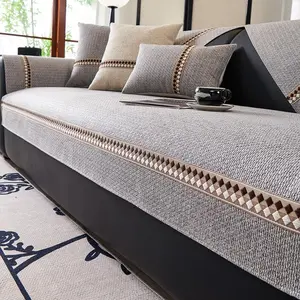 Luxury Cotton-Like Sofa Cover, Sofa Couch Covers, Sofa Slipcover, Modern Simple Style, Anti-Slip Dustproof Protector, Suitable for Living Room & Bedroom