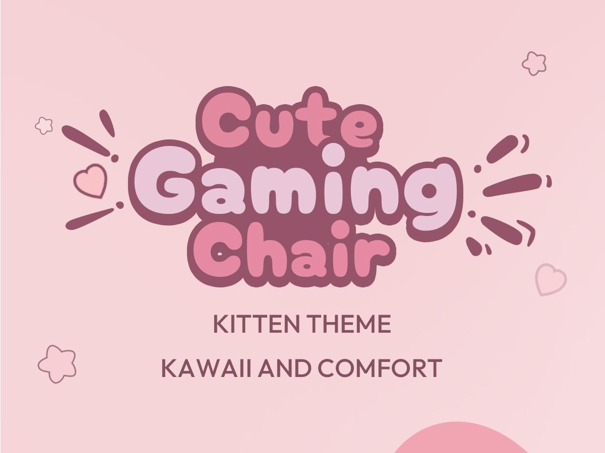 Dowinx Gaming Chair Cute with Cat Ears and Massage Lumbar Support, Ergonomic Computer Chair for Girl with Footrest and Headrest, Comfortable Reclining Game Chair 290lbs for Adult, Teen, Three Colors
