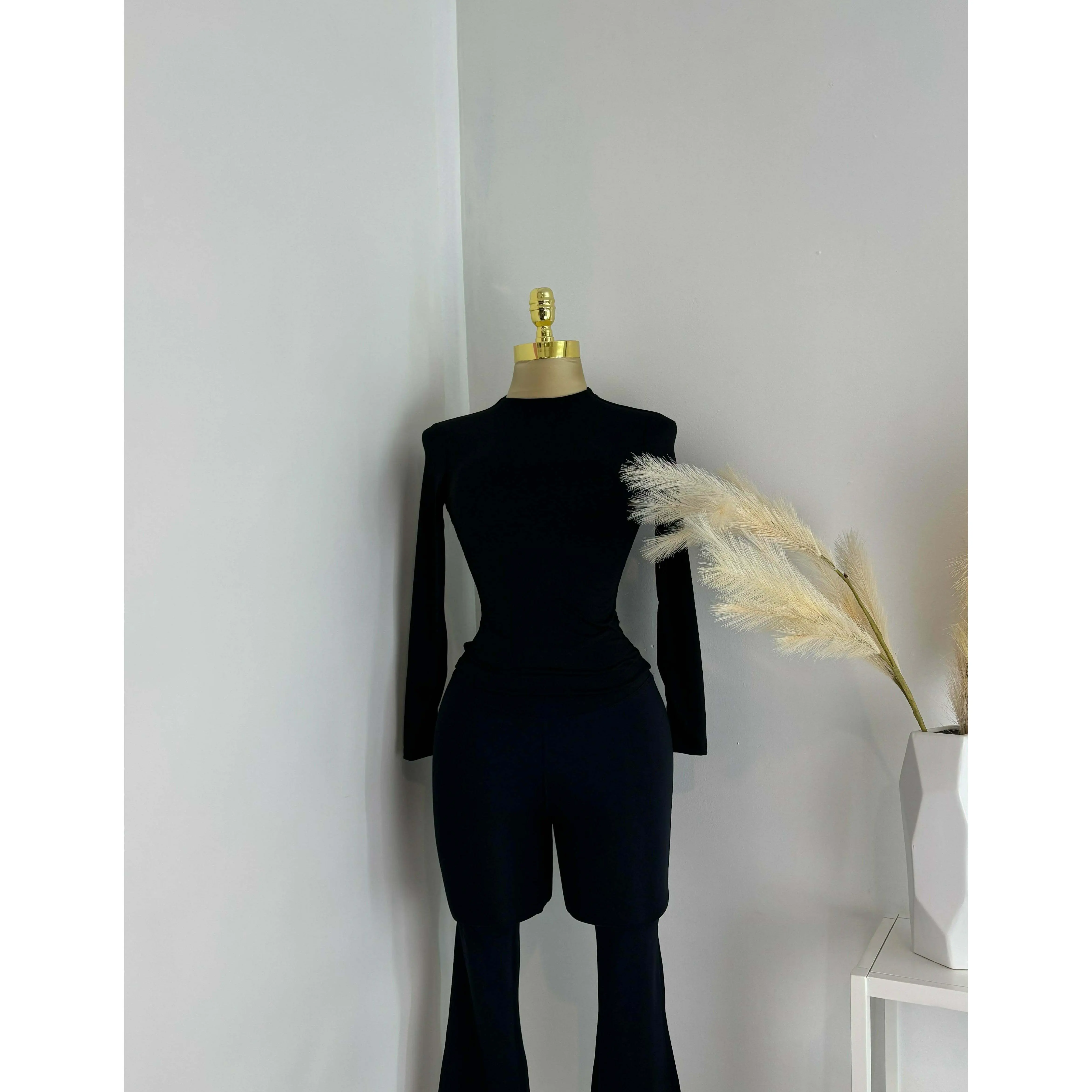 Mock Neck Double Layered Long Sleeve Top