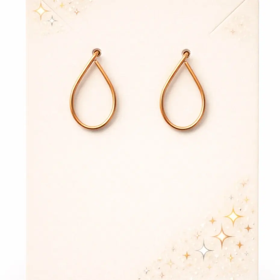 Handmade Copper Teardrop Stud Earrings