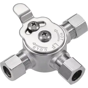 1 count Below Deck Mixing Valve,3/8" Compression LF Brass ,Thermostatic mixing valve for hot and cold water,Compression Sleeve and Nuts Included.