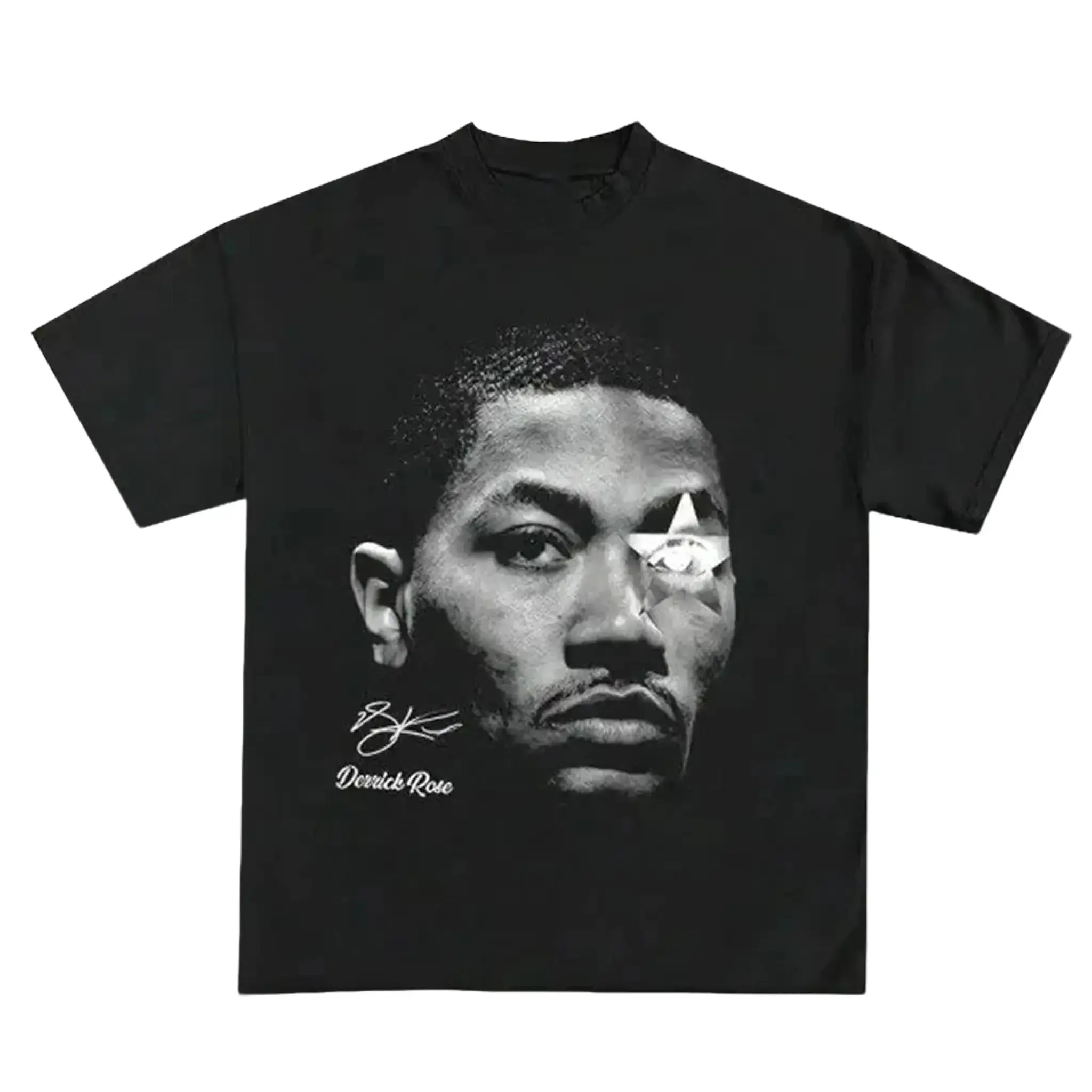 Unisex Derrick Rose Basketball Graphic Tee Black Shirt Y2K Streetwear