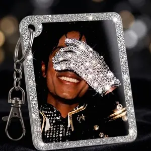 Michael Jackson Keychain, King Of Pop Bag Charm, Vinyl Record Acrylic Keychain, Gift For Fan, Pop Music Keyring, Bad World Tour 1987