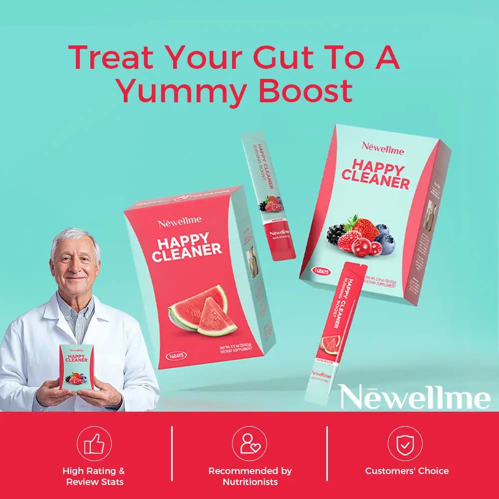 Newellme Happy Cleanse - Superfood Powder/Probiotics/Digestive Enzymes/Moringa - Supports gut health - Boosts immunity Optimum