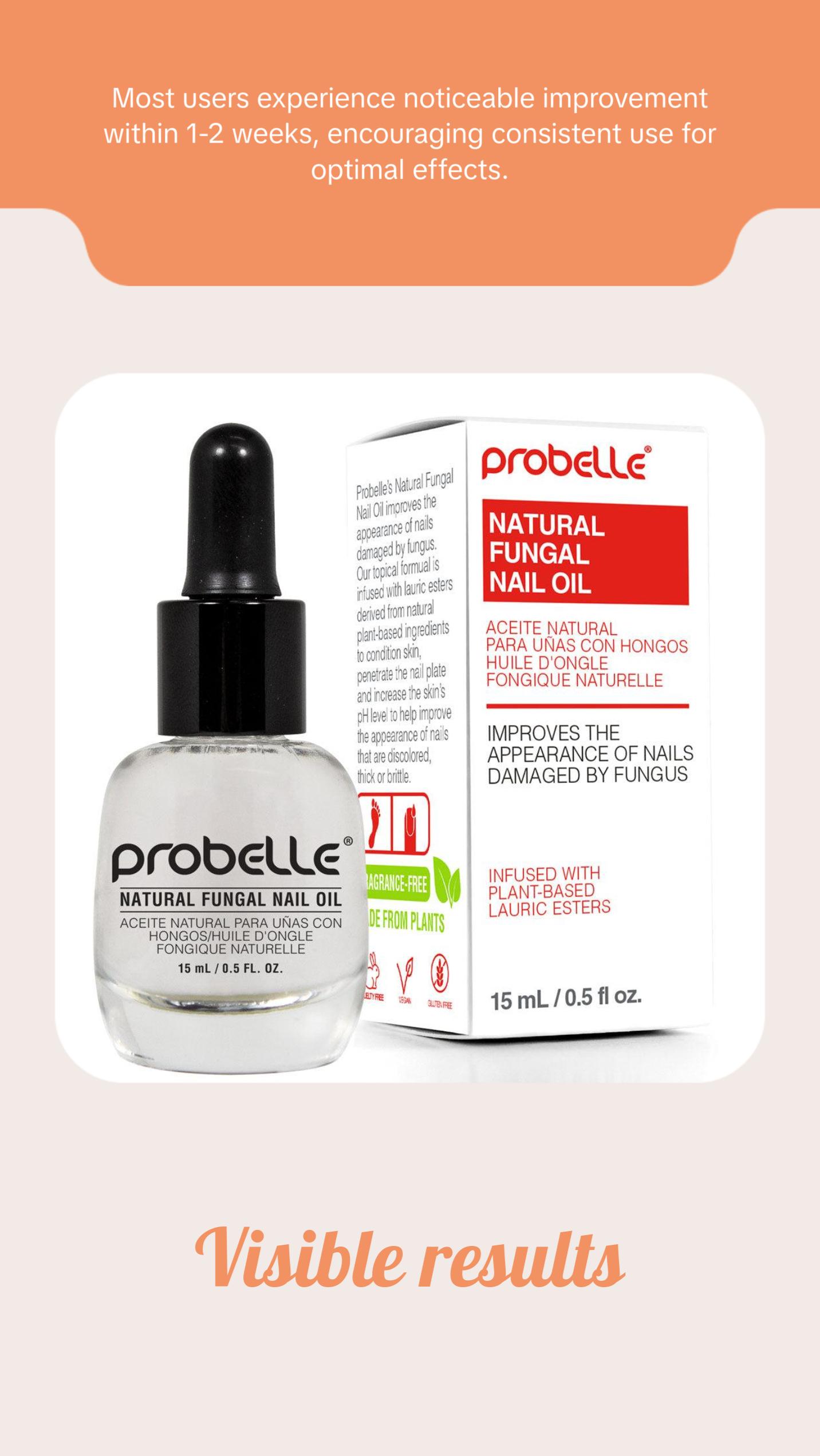 Probelle Clear Nail Treatment Oil, Fungal Care, Restores Natural Nail Color, Reduces Thickness, Relieves Itching, 0.5 Fl Oz Probelle Clear Nail Treatment Oil, Fungal Care, Restores Natural Nail Color, Reduces Thickness, Relieves Itching, 0.5 Fl Oz