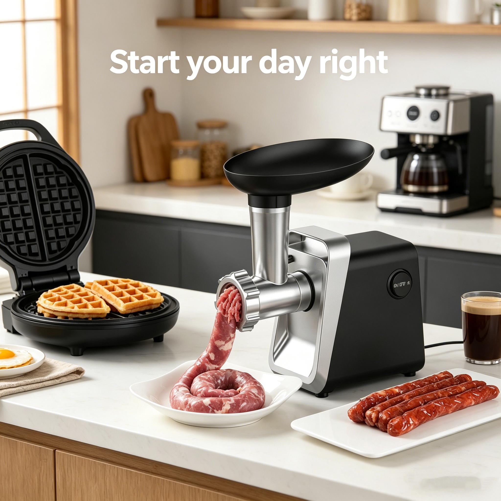 1pc 2800W Electric Meat Grinder & Sausage Stuffer, Cast Aluminum Head ABS Body, 120V US Plug, Multifunctional Mincer for Home Kitchen Meat Processing & Homemade Sausage Making