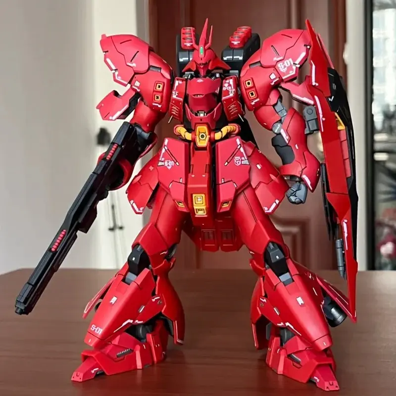 Sazabi RG 1/144 Mech Assembly Model Kit Action Figures Boy Puzzle Toys Gift Collectible Desktop Ornament Doll With Water Sticker