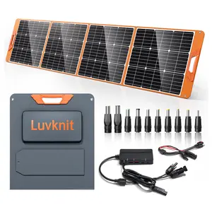 200W Portable Solar Panel for Power Station Generator, 18V Foldable Waterproof IP65 Solar Battery Charger with Adjustable Stand and MC-4 Cable