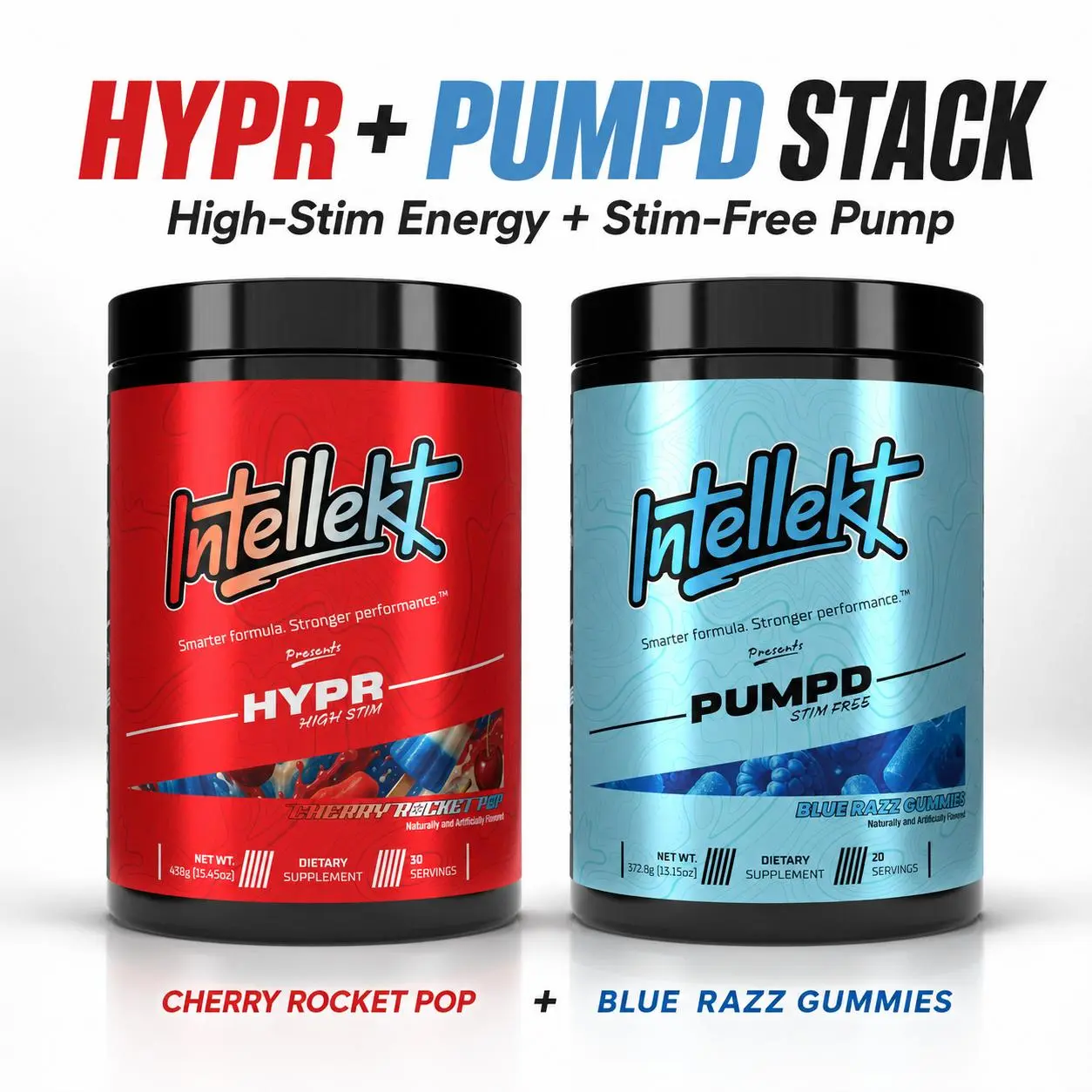 HYPR & PUMPD Pre-Workout Stack | High-Stim Energy & Stim-Free Pump Bundle Training Supplement Health Fitness Supplement Healthcare Edible Dietary