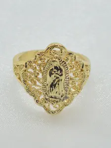 14k Guadalupe Virgin Mary Ring, Unisex Religious Jewelry, Daily Wear, Street Style, Memorial Gift, Hollow Design, Vintage Rings