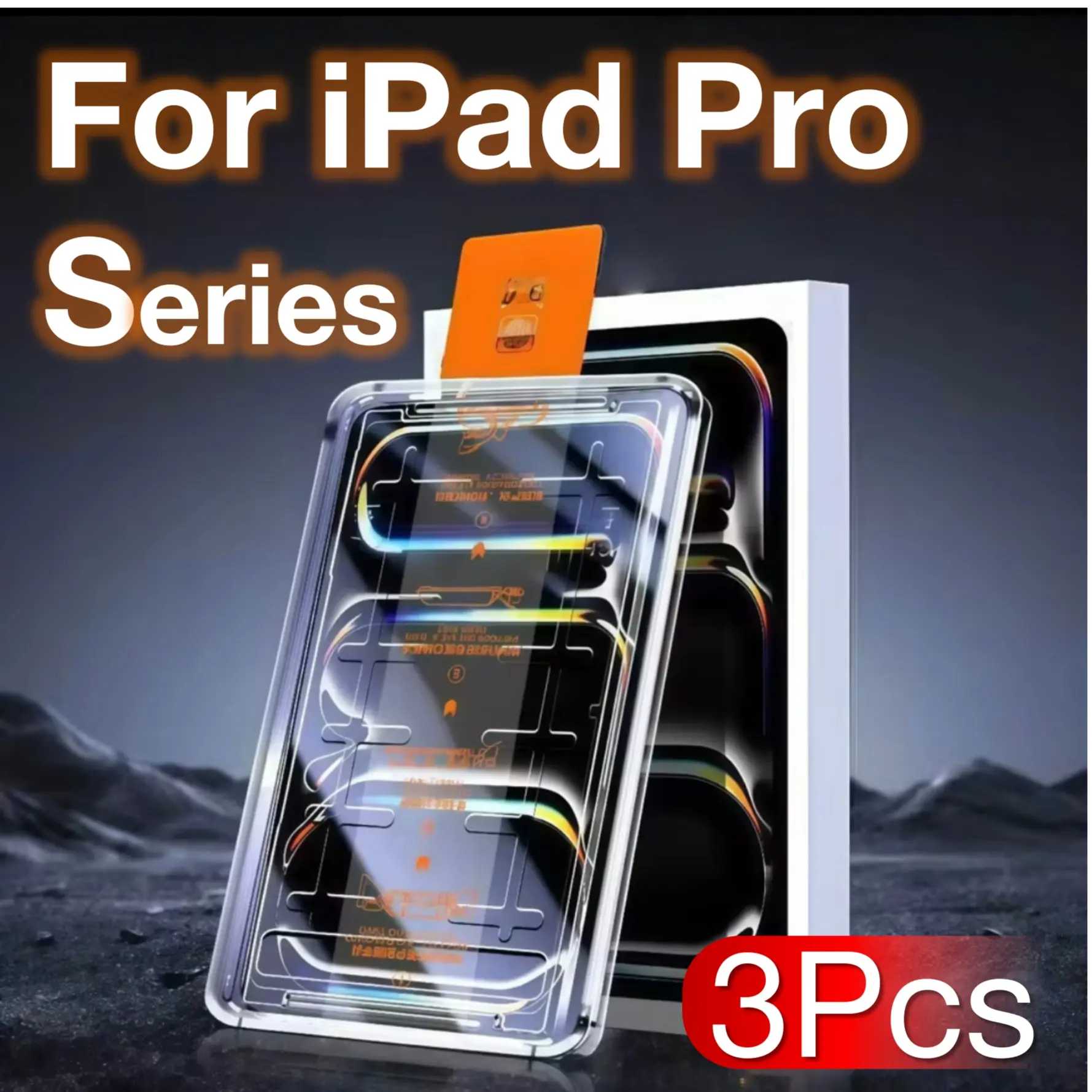 3-Pack Apple iPad Pro Series Screen Protector Film, 9h Hardness, Tempered Glass Protector, Auto-Positioning Bubble-Free Design, Durable Scratch Resistant Protection