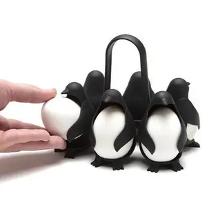 Penguin-Shaped Egg Holder, Cooker - Holds 6 Eggs - Ideal for Hard or Soft Boiled Eggs - Dishwasher-Safe - Kitchen Utensils