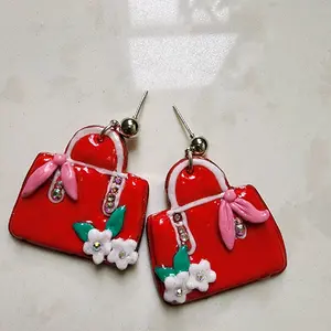 CLAY EARRING/handmade/hypoallergenic/polymer clay/lighweight/ Stainless Steel  Earrings.